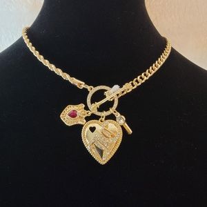 Juicy Couture JC Heart Charm Necklace 16"